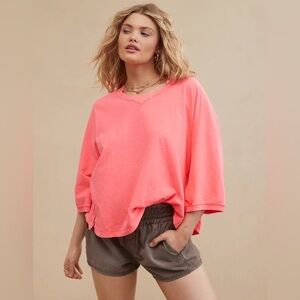 Aerie Offline Cropped Sweatshirt Hood Pink Small M